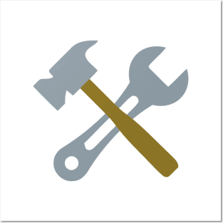 Hammer Spanner Tools Emoticon Logo Posters and Art